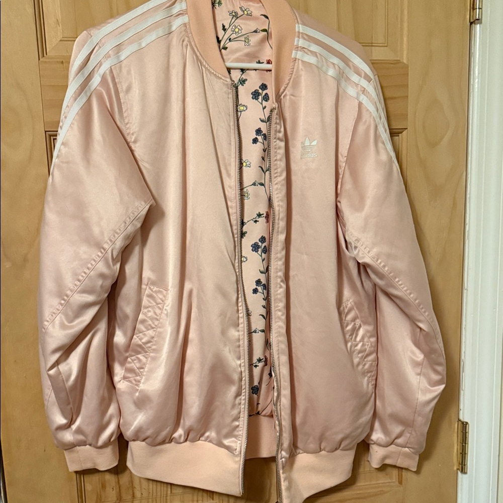Adidas Women's Soft Pink Bomber Jacket